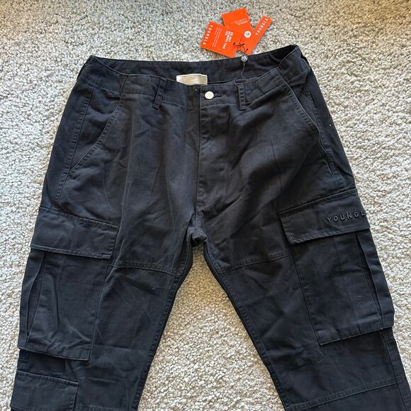 Men's YoungLA 616 SuburbanTwillCargoPants, XL, NWT, Black - Picture 3 of 7